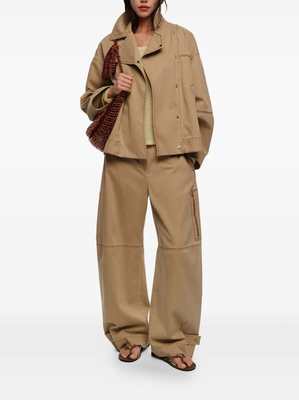 Bimba y Lola Broek met ritszak Beige
