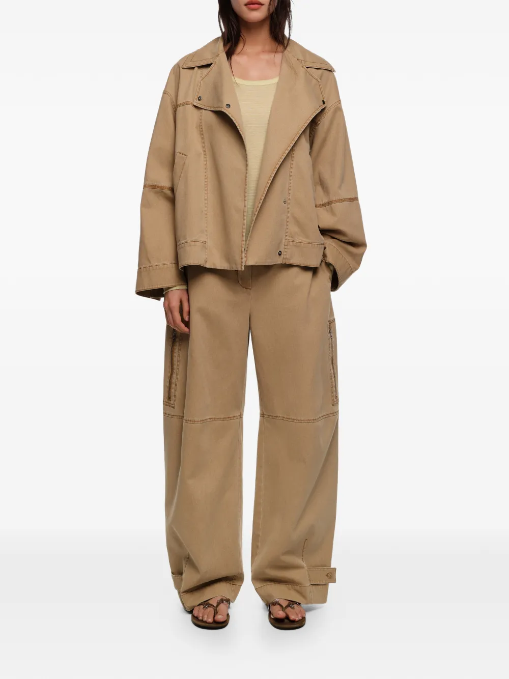 Bimba y Lola Broek met ritszak Beige