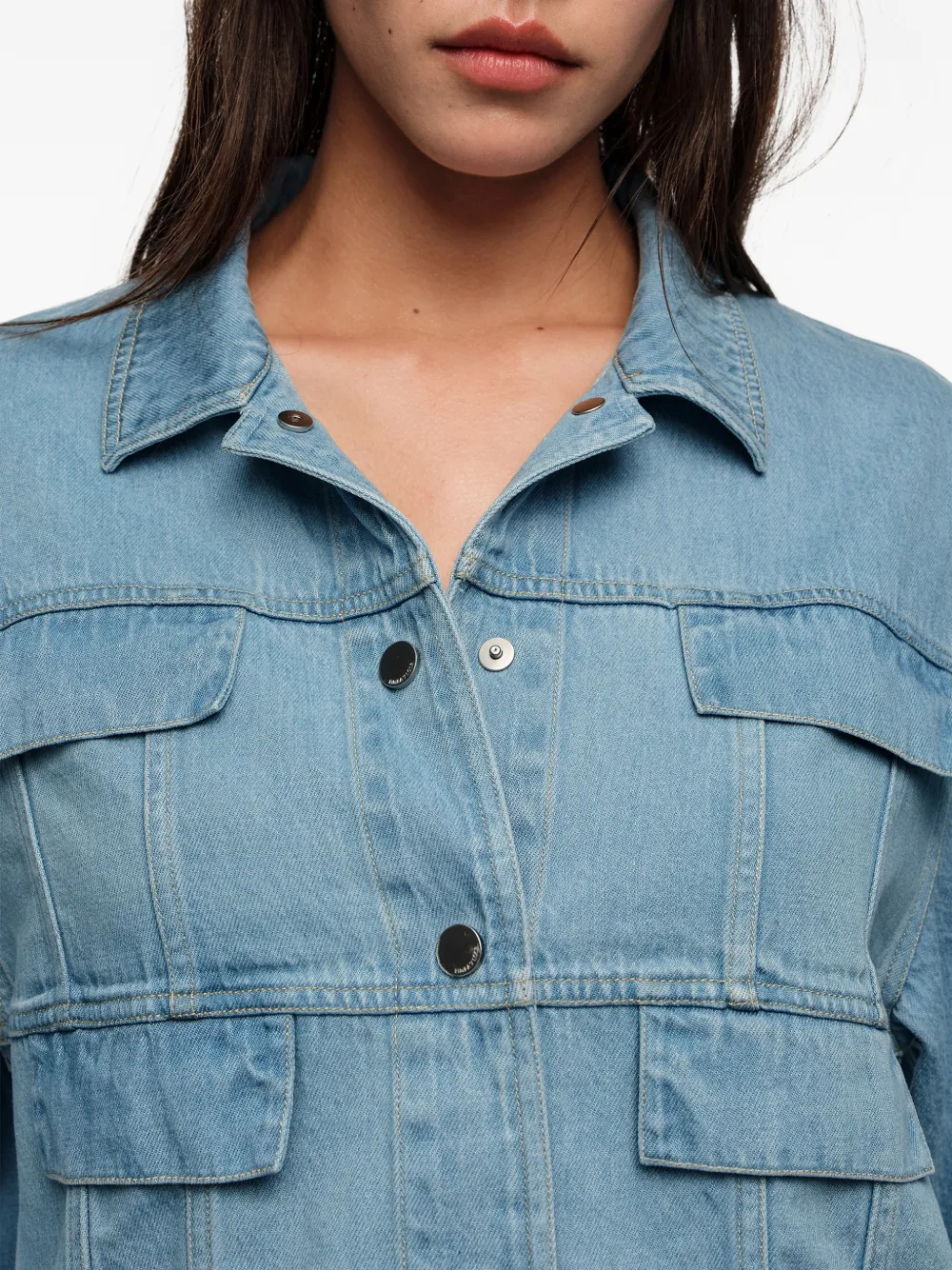 Bimba y Lola Cropped denim jack Blauw