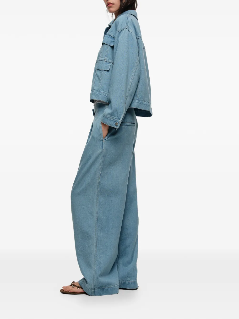 Bimba y Lola Cropped denim jack Blauw