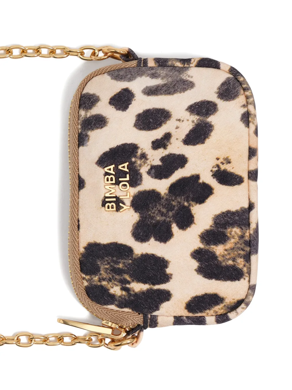  Bimba Y Lola Leopard-print Chain-strap Coin Purse - Neutrals 