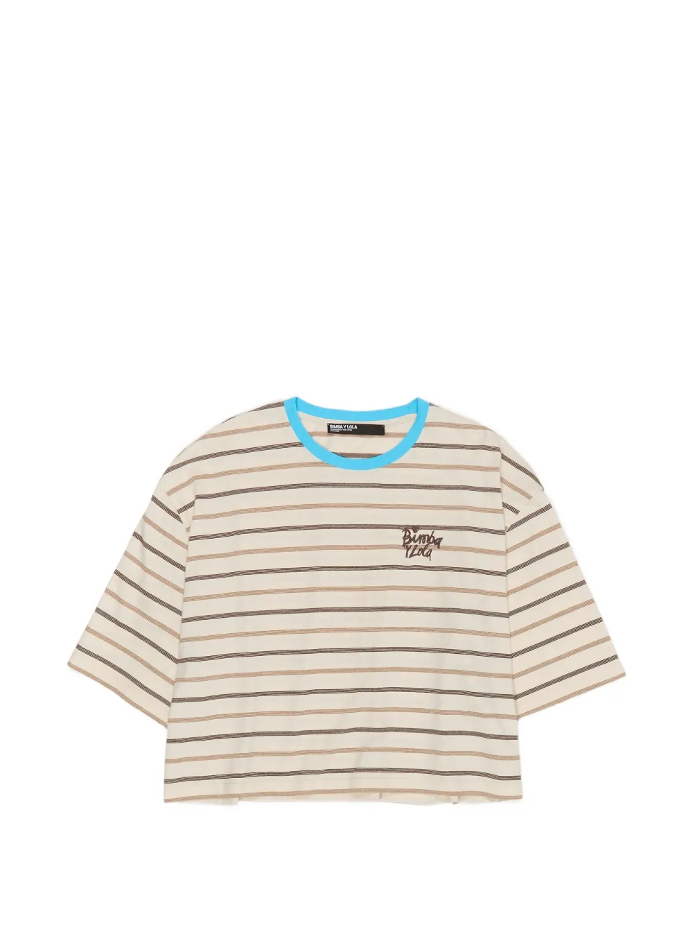 Bimba y Lola T-shirt con logo ricamato - Marrone