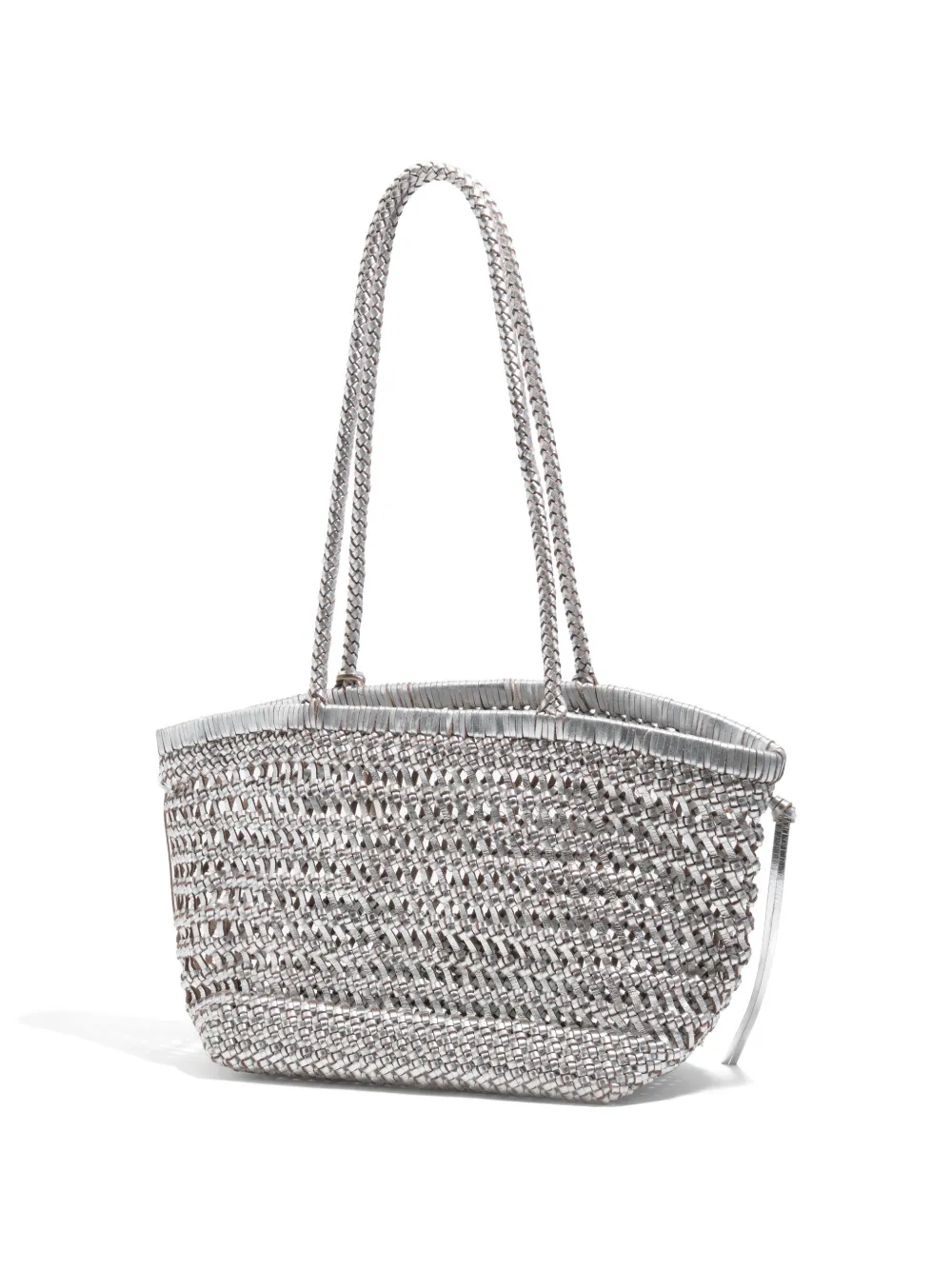 BIMBA Y LOLA Grote leren shopper met plooien Zilver