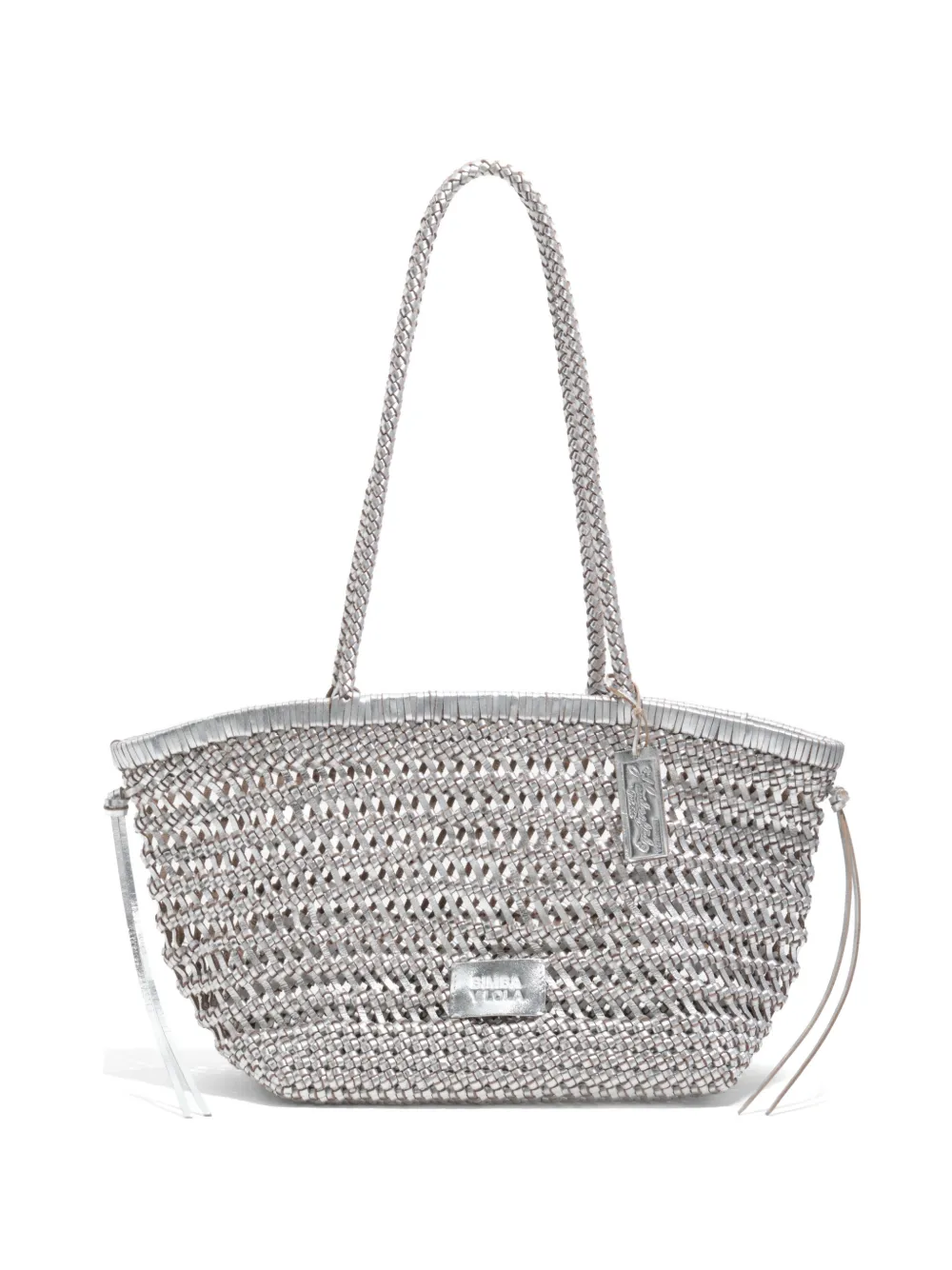 Bimba y Lola Borsa tote con manico intrecciato - Argento