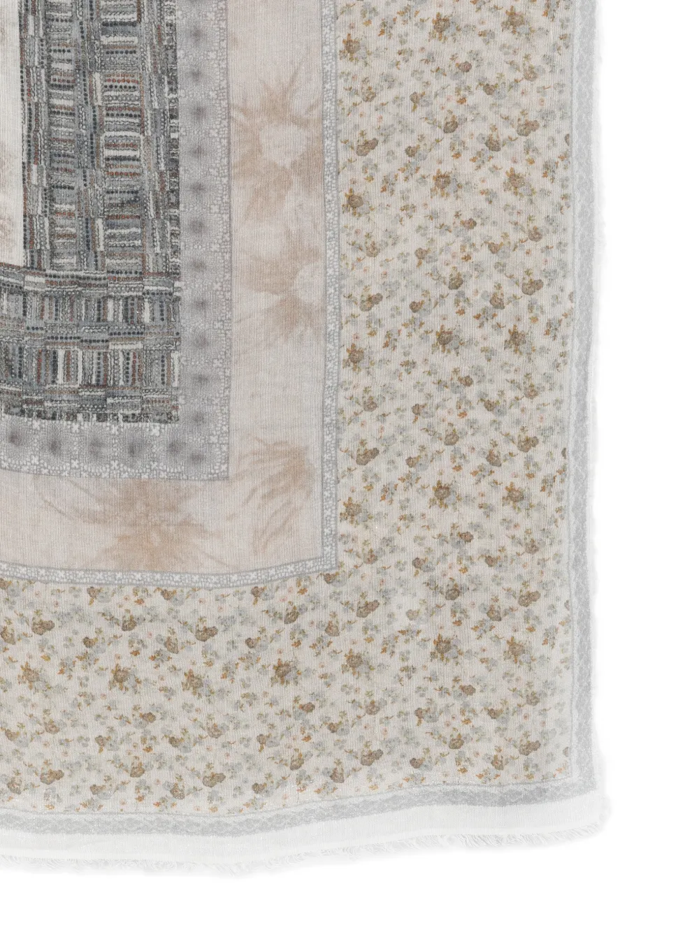 Faliero Sarti Wilde stola met bloemenprint Beige