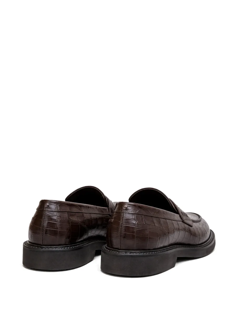 Canali Loafers met reliëf-patroon Bruin