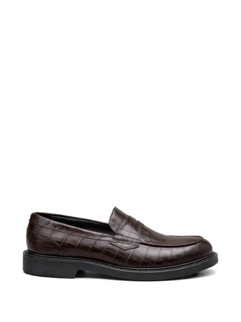 Canali embossed-pattern loafers