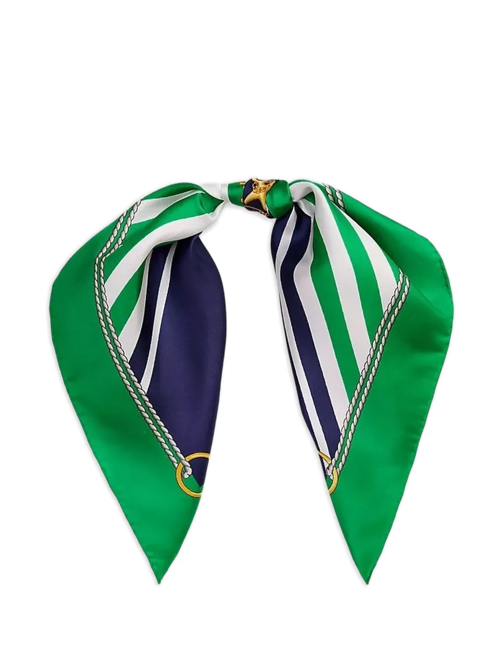 Lauren Ralph Lauren striped anchor scarf - Verde