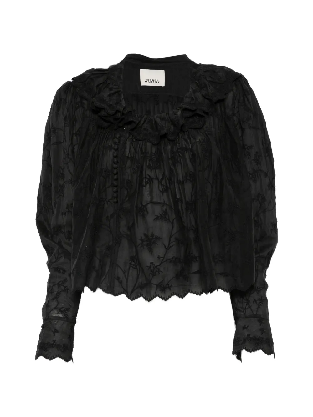 ISABEL MARANT Zelly ruffled floral blouse - Nero