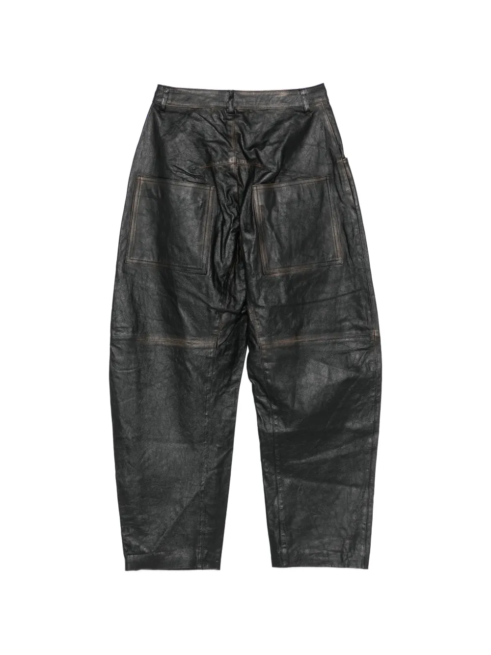  Giorgio Brato Buttoned Leather Trousers - Black 