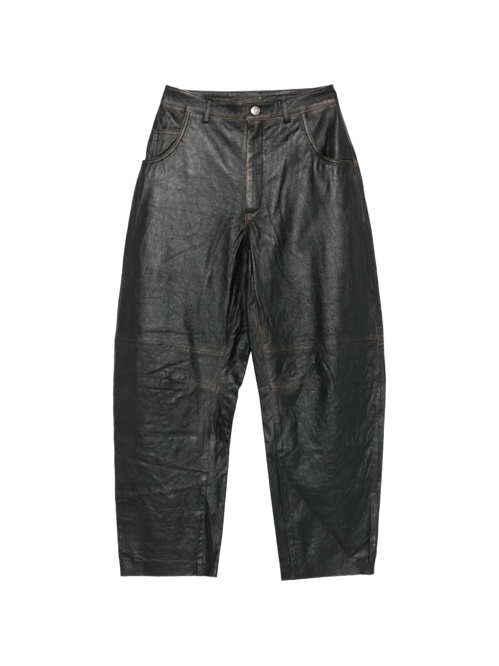 Giorgio Brato buttoned leather trousers - Nero