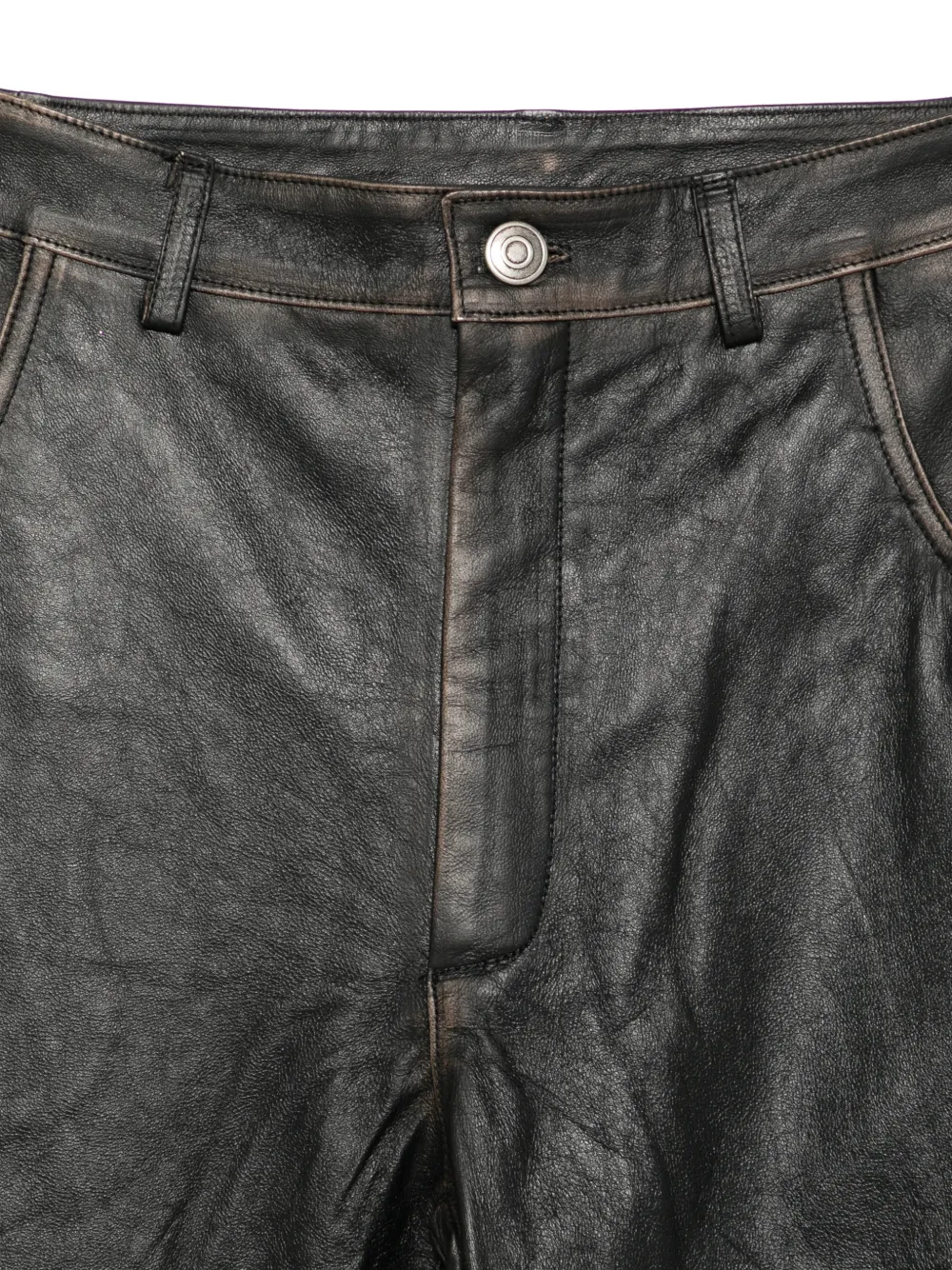  Giorgio Brato Buttoned Leather Trousers - Black 