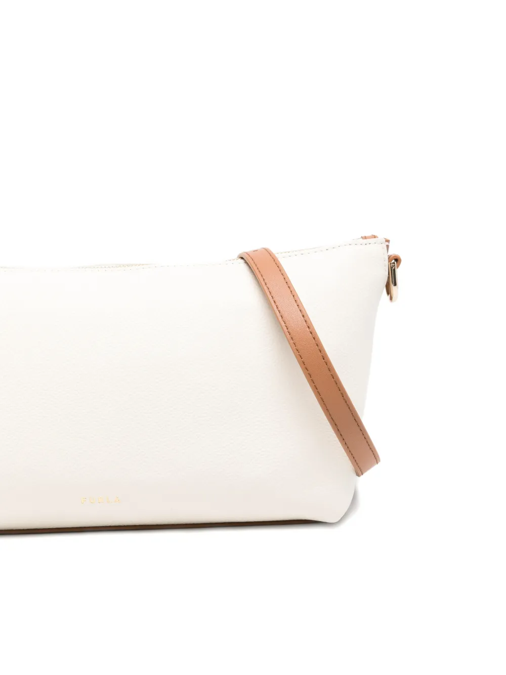 Furla Debby leren schoudertas met rits Beige