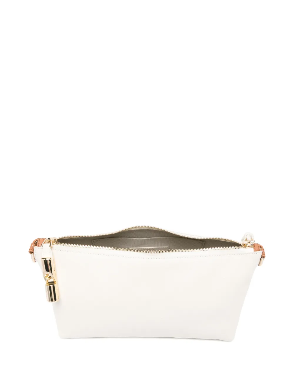 Furla Debby leren schoudertas met rits Beige