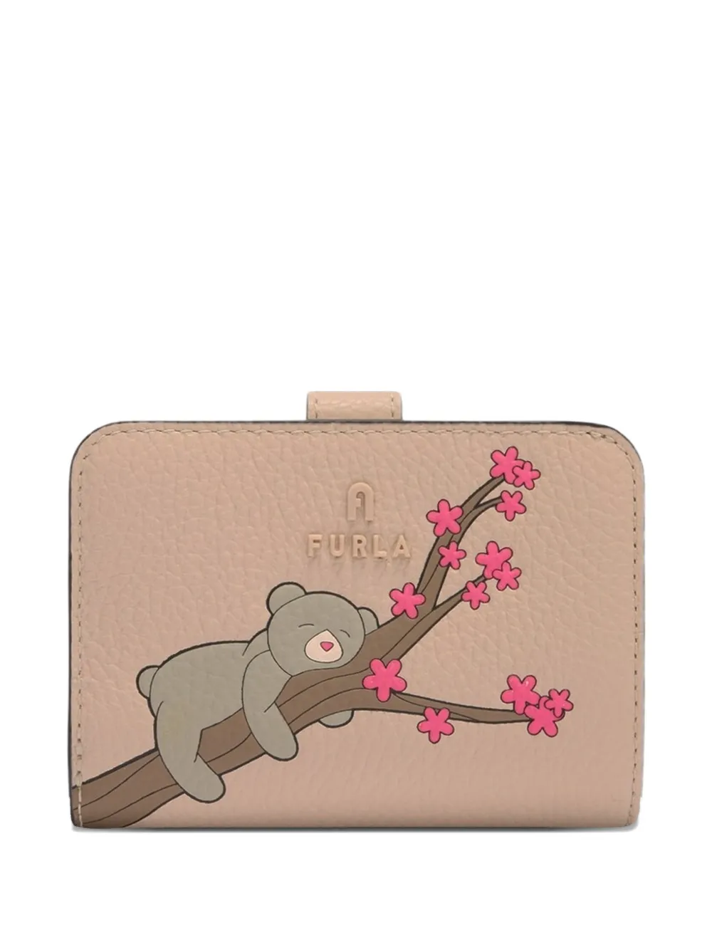 Furla Compact S bear floral leather wallet - Toni neutri