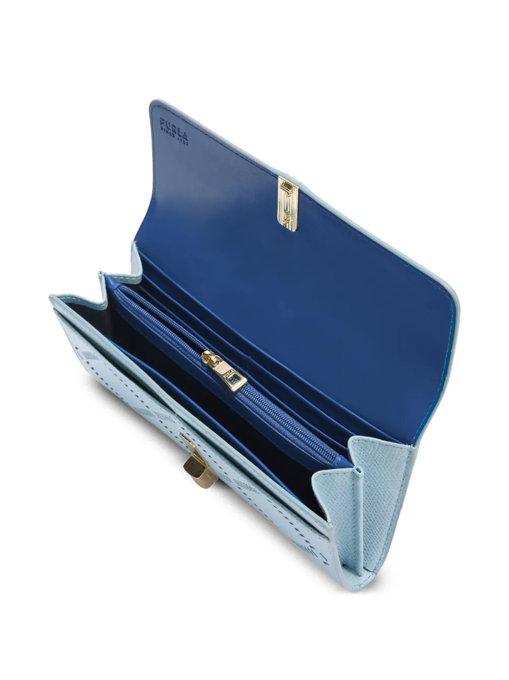  Furla Iride Turnlock Patterned Wallet - Blue 