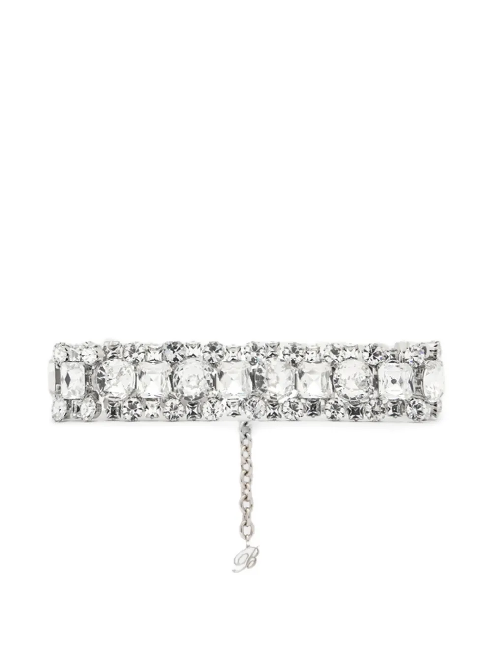 Blumarine rhinestone choker - Argento