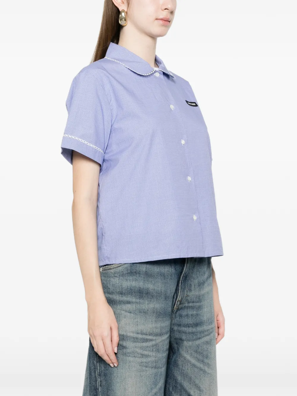  Miu Miu Vichy Pattern Shirt - Blue 