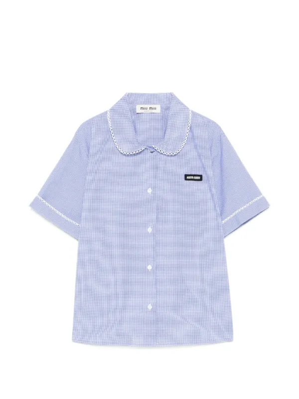 Miu Miu Gingham Pattern Shirt in Blue
