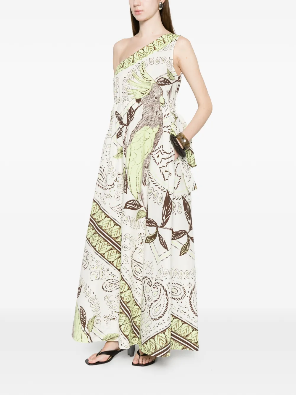  Tory Burch Bird-print Midi Dress - White 
