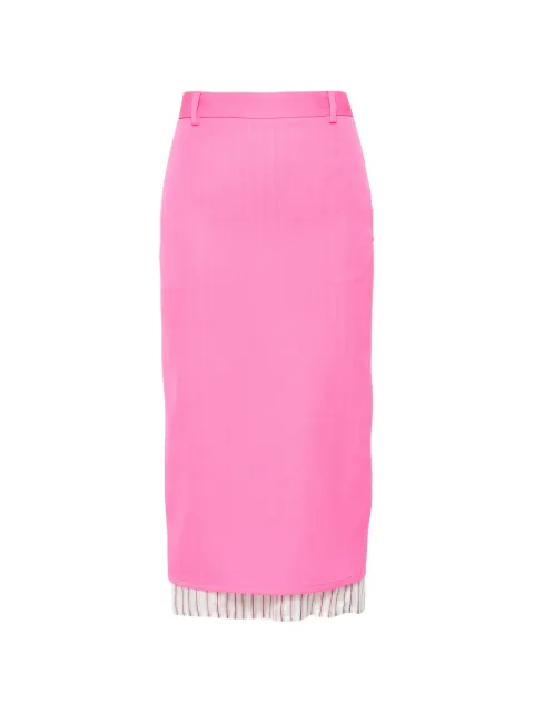 The Attico striped-trim midi skirt