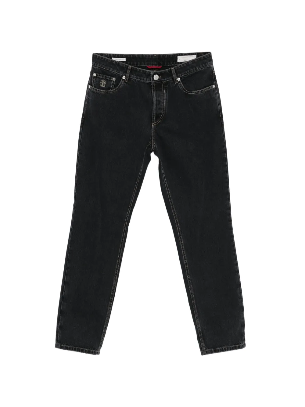 Brunello Cucinelli logo-detail jeans - Grigio