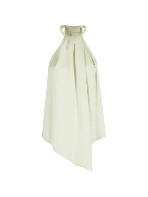 Isabelle Blanche top con cuello halter y cuentas