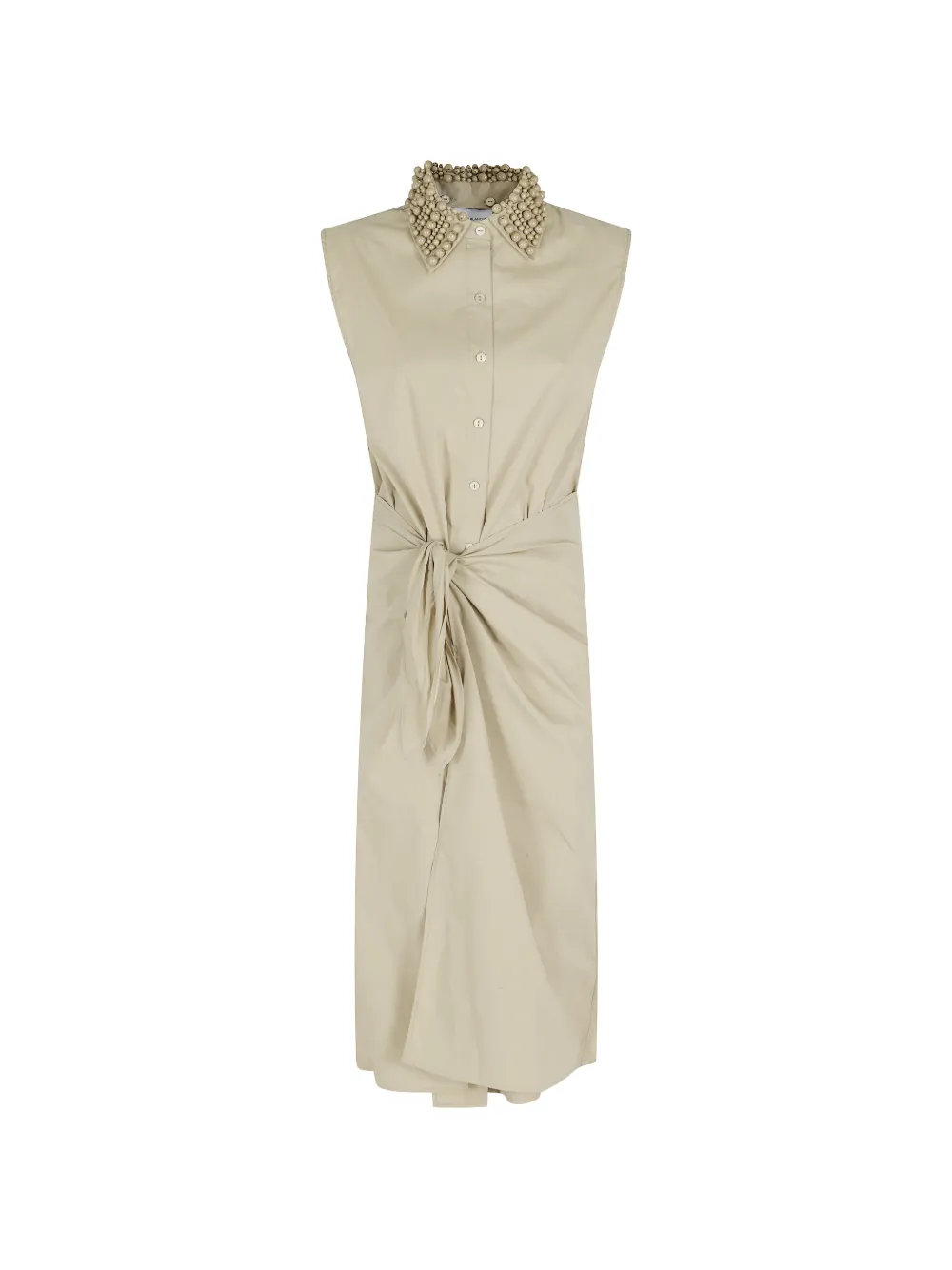 Isabelle Blanche beaded-collar wrap-effect dress - Toni neutri