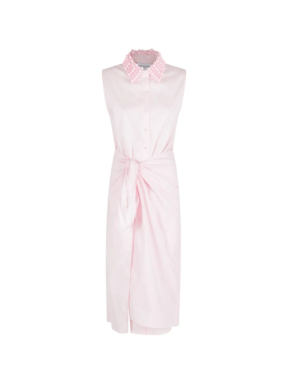 Isabelle Blanche beaded-collar wrap-effect dress - Rosa