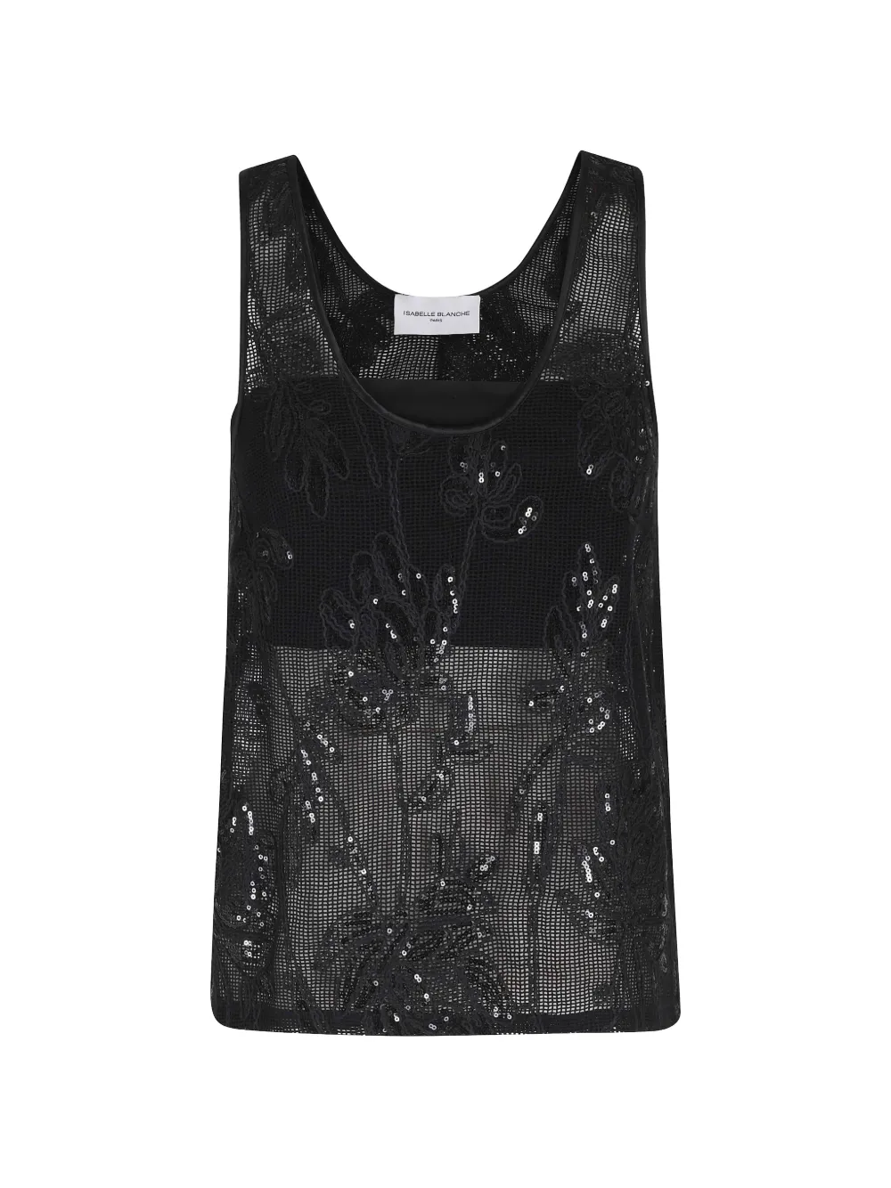 Isabelle Blanche sequin sleeveless top - Nero