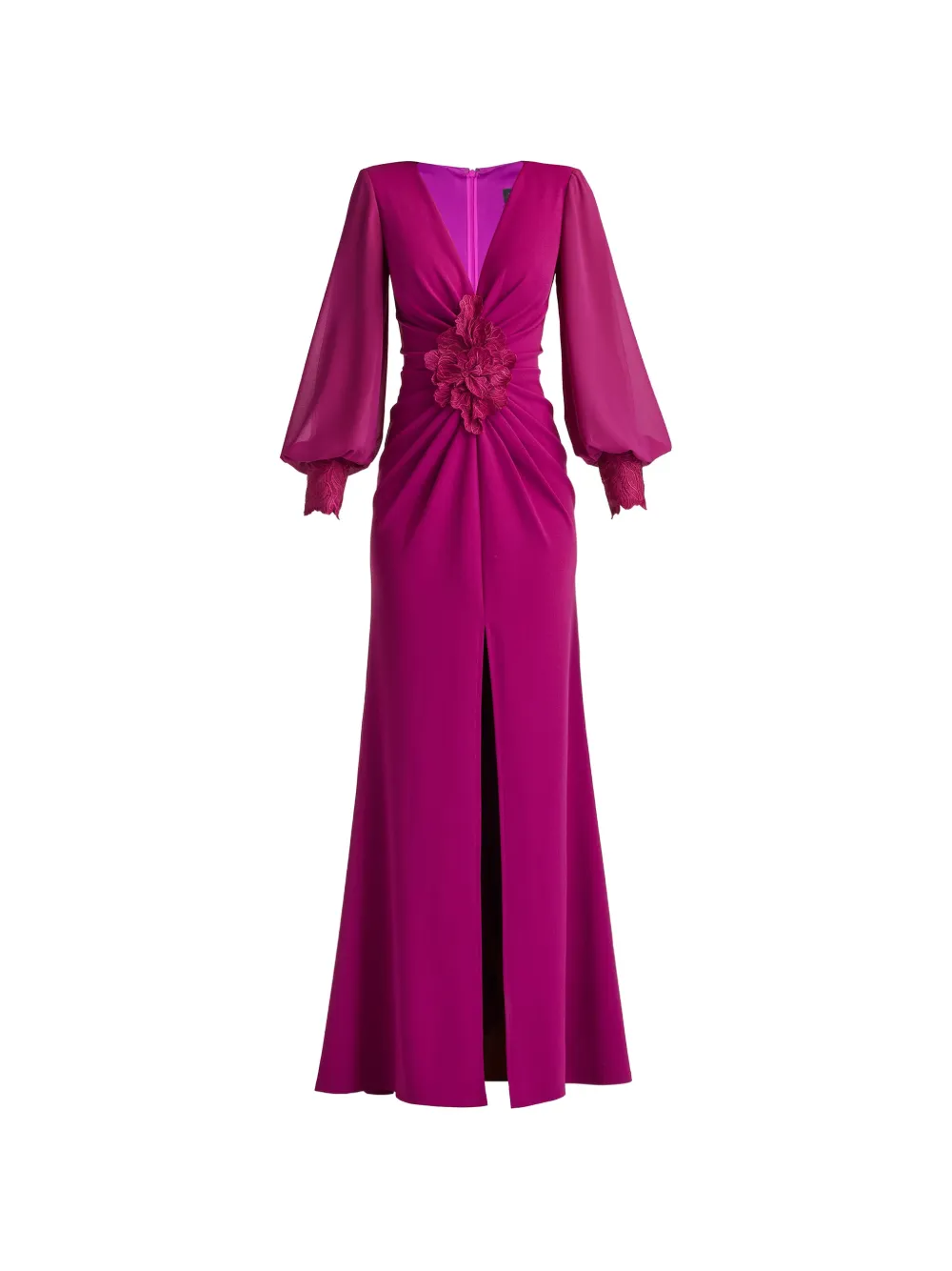 Tadashi Shoji floral appliqué V-neck dress - Pink