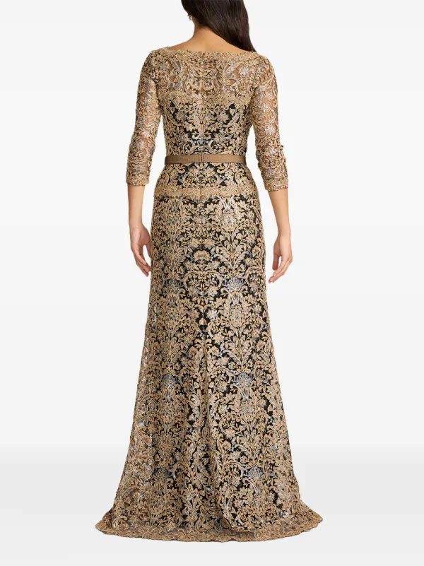Tadashi Shoji Floral Embellished Dress | Gold | FARFETCH