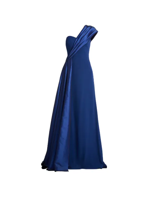 Tadashi Shoji one-shoulder drape dress