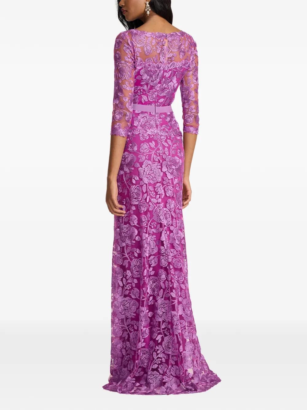 Tadashi Shoji Jurk met bloemenkant Roze