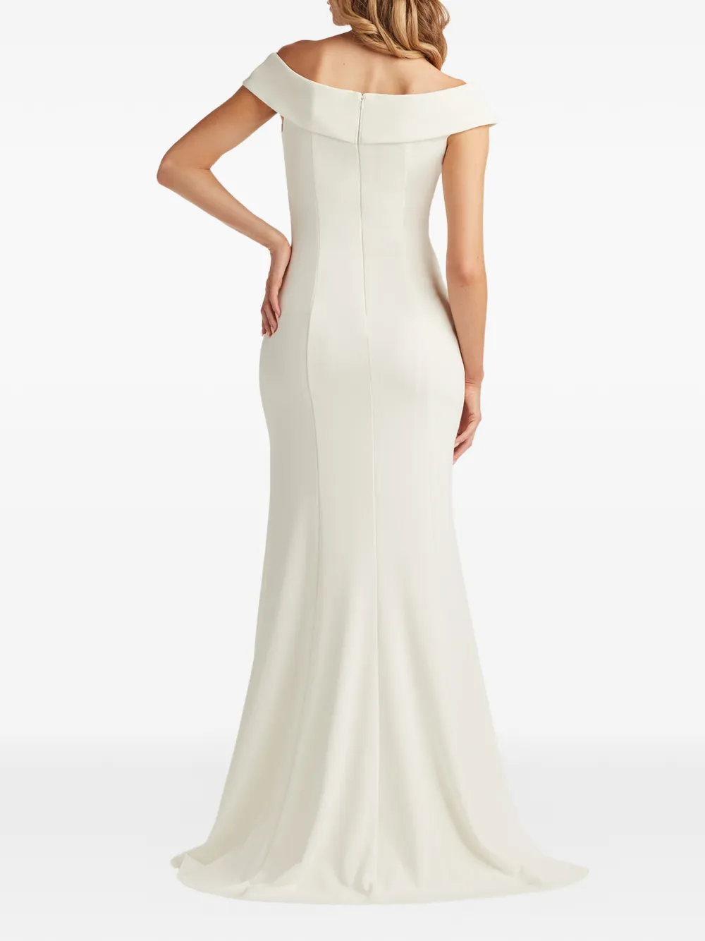 Tadashi Shoji Verfraaide jurk met split Beige