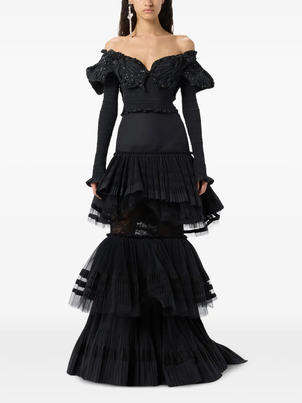 Blumarine Gelaagde maxi-rok Zwart