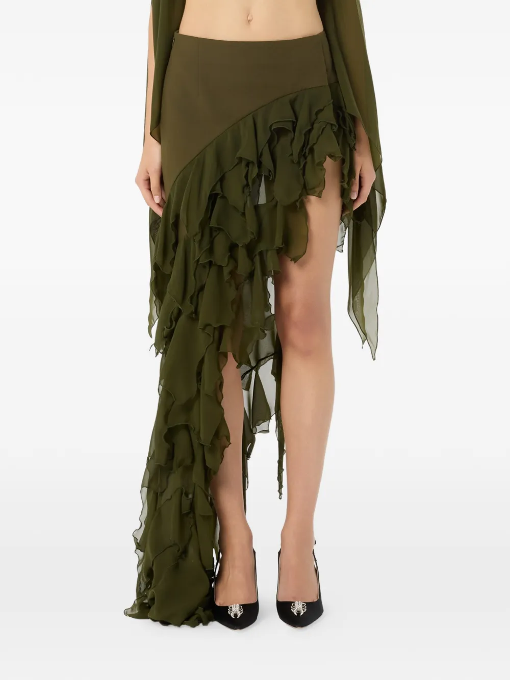 Blumarine Rok met ruches Groen