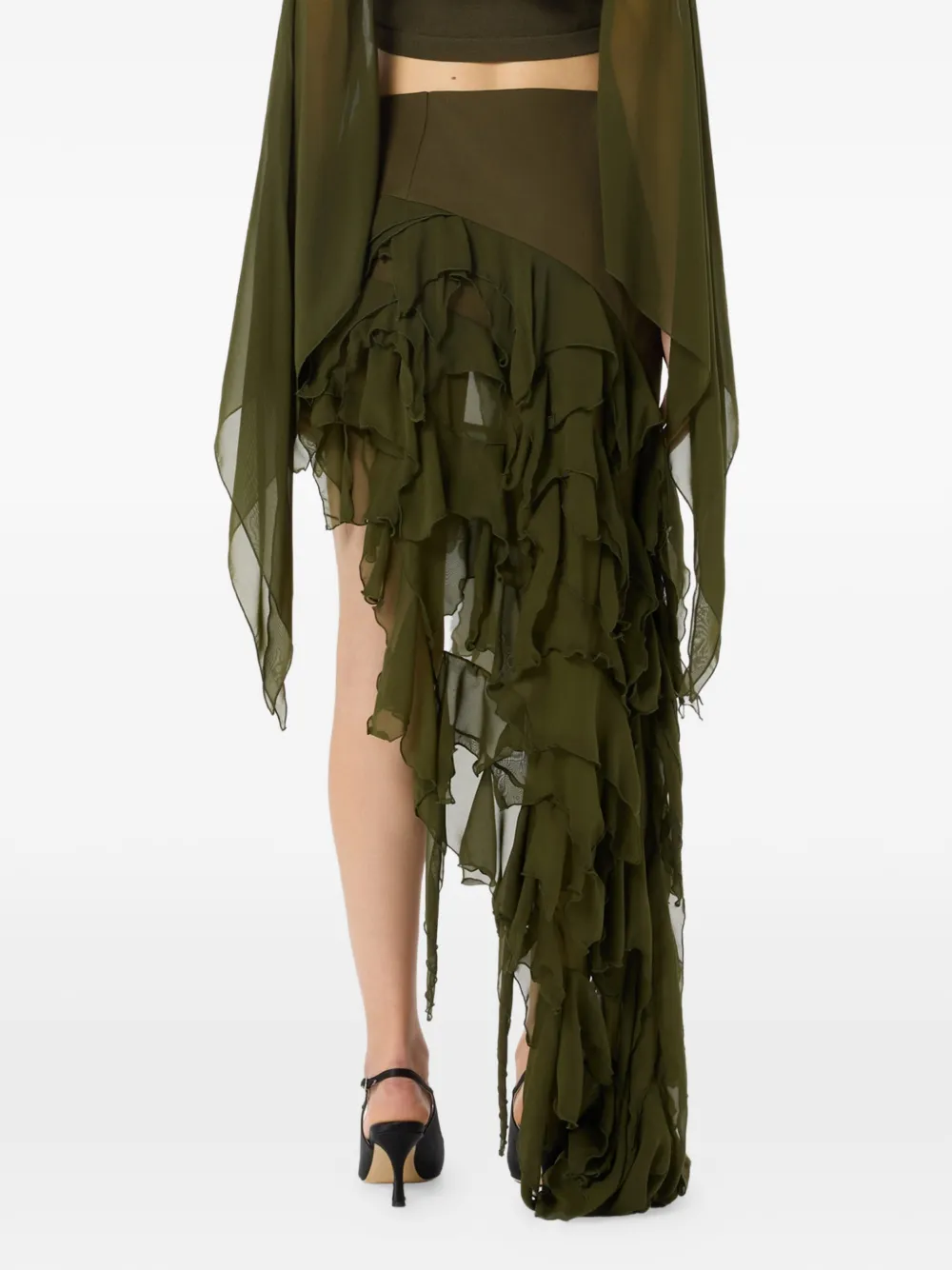 Blumarine Rok met ruches Groen