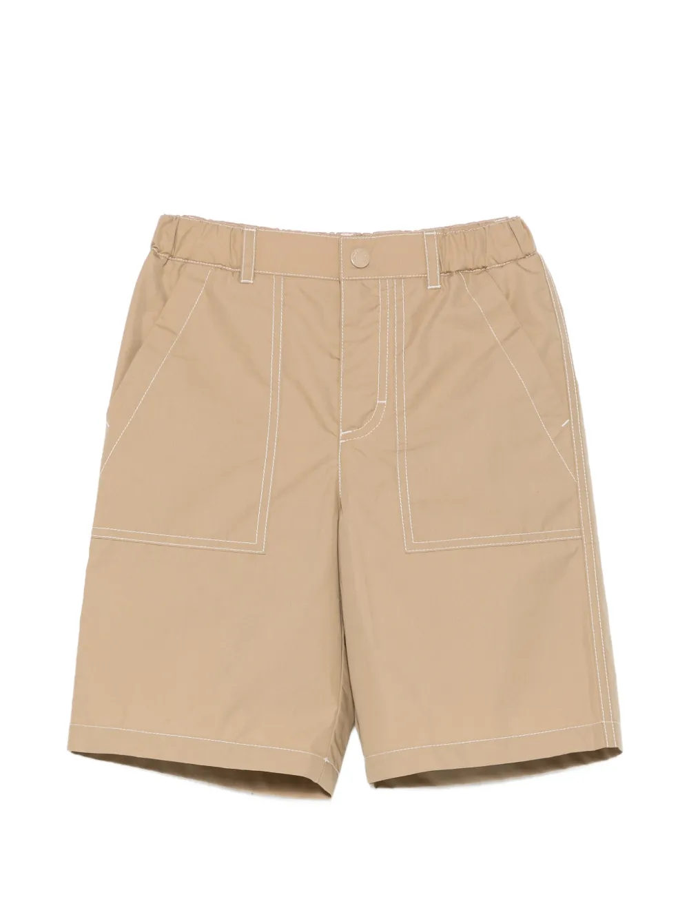 Moncler Enfant Shorts met contrasterend stiksel en logopatch Beige