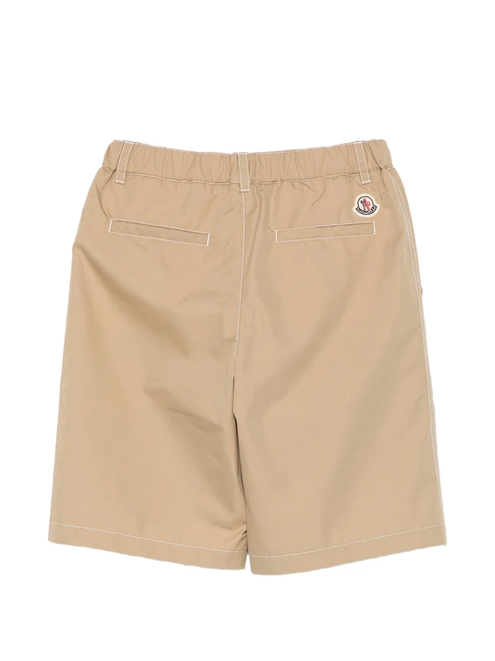 Moncler Enfant Shorts met contrasterend stiksel en logopatch Beige
