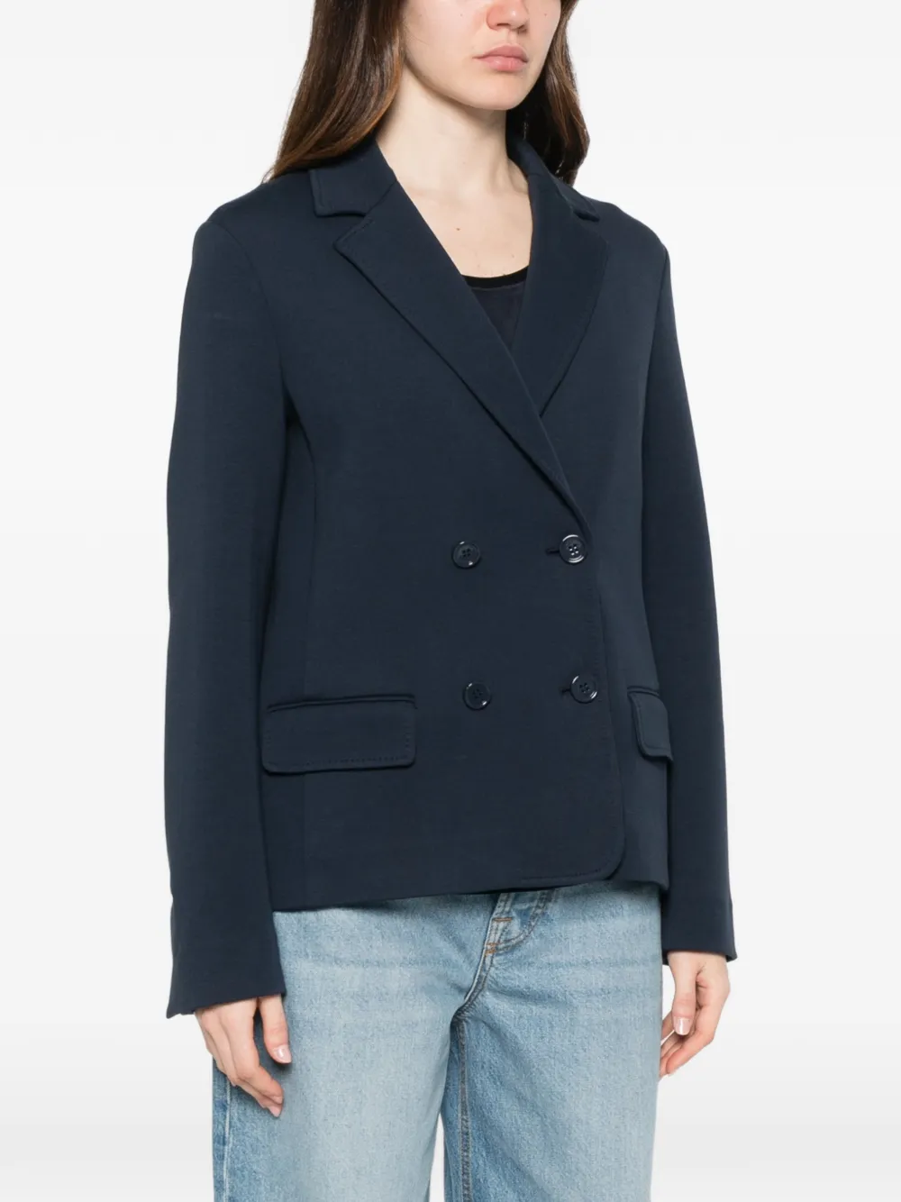 'S Max Mara Jack met dubbele rij knopen en zak Blauw