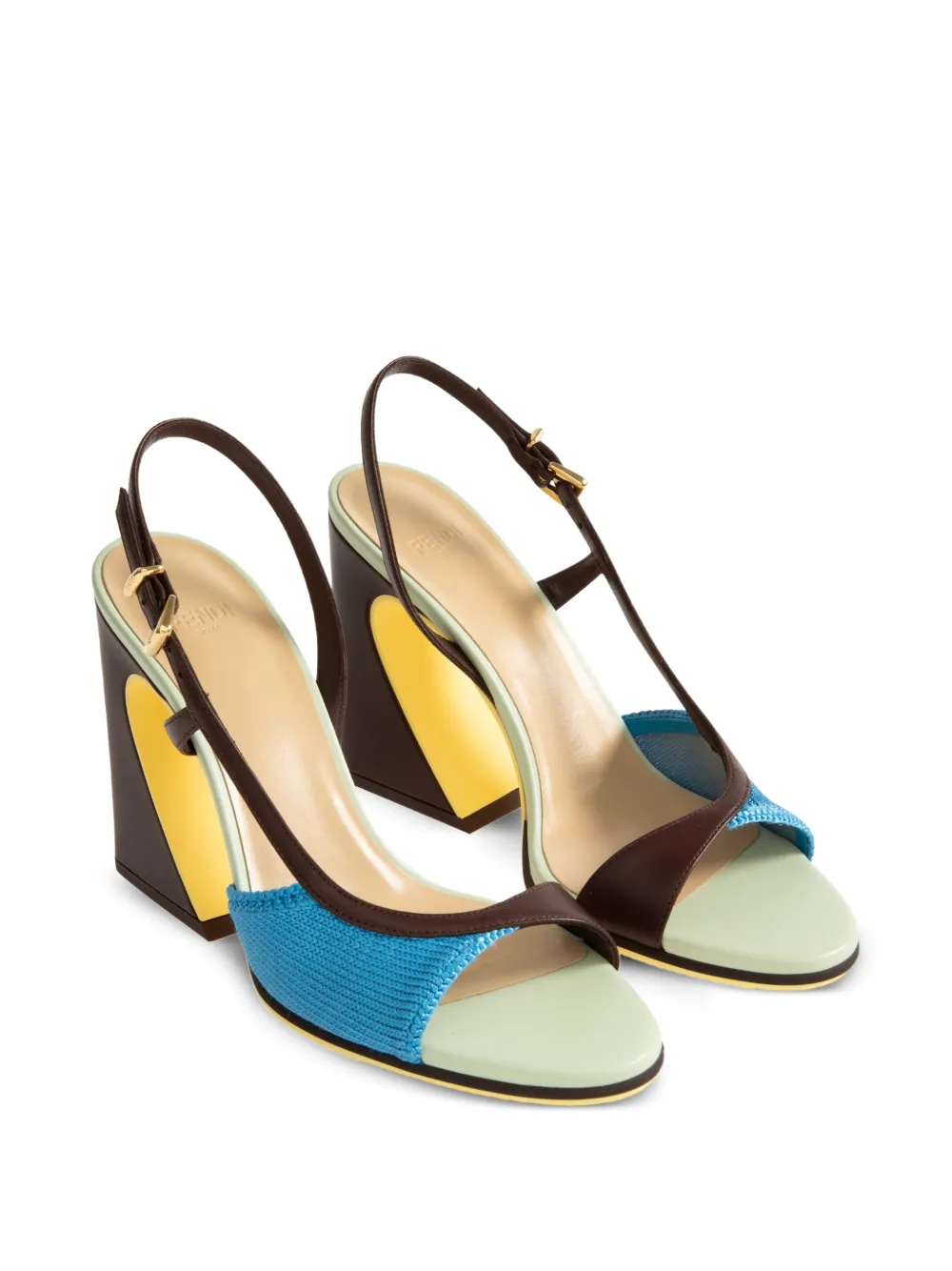  Fendi Cutout Heel Arco Pumps - Brown 
