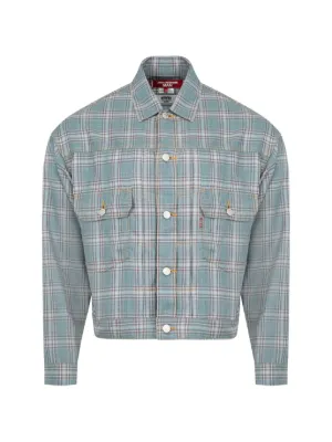 Junya Watanabe MAN チェック シャツジャケット | ブルー | FARFETCH JP