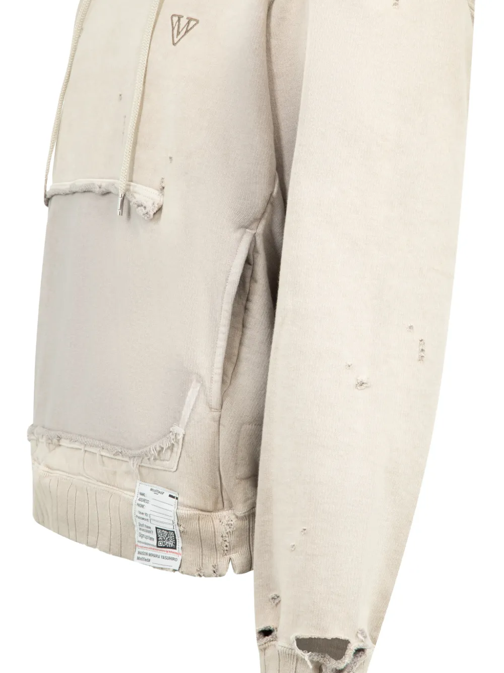 Maison MIHARA YASUHIRO Gerafelde hoodie Beige