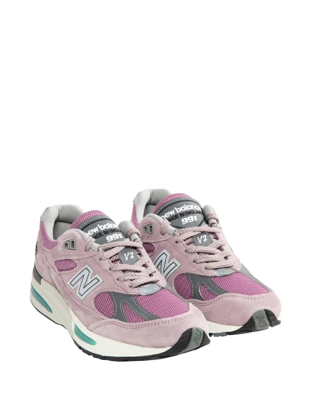 New Balance 991V2 sneakers met logopatch Roze