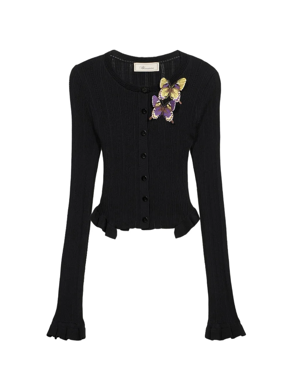 Blumarine Cardigan a coste - Nero