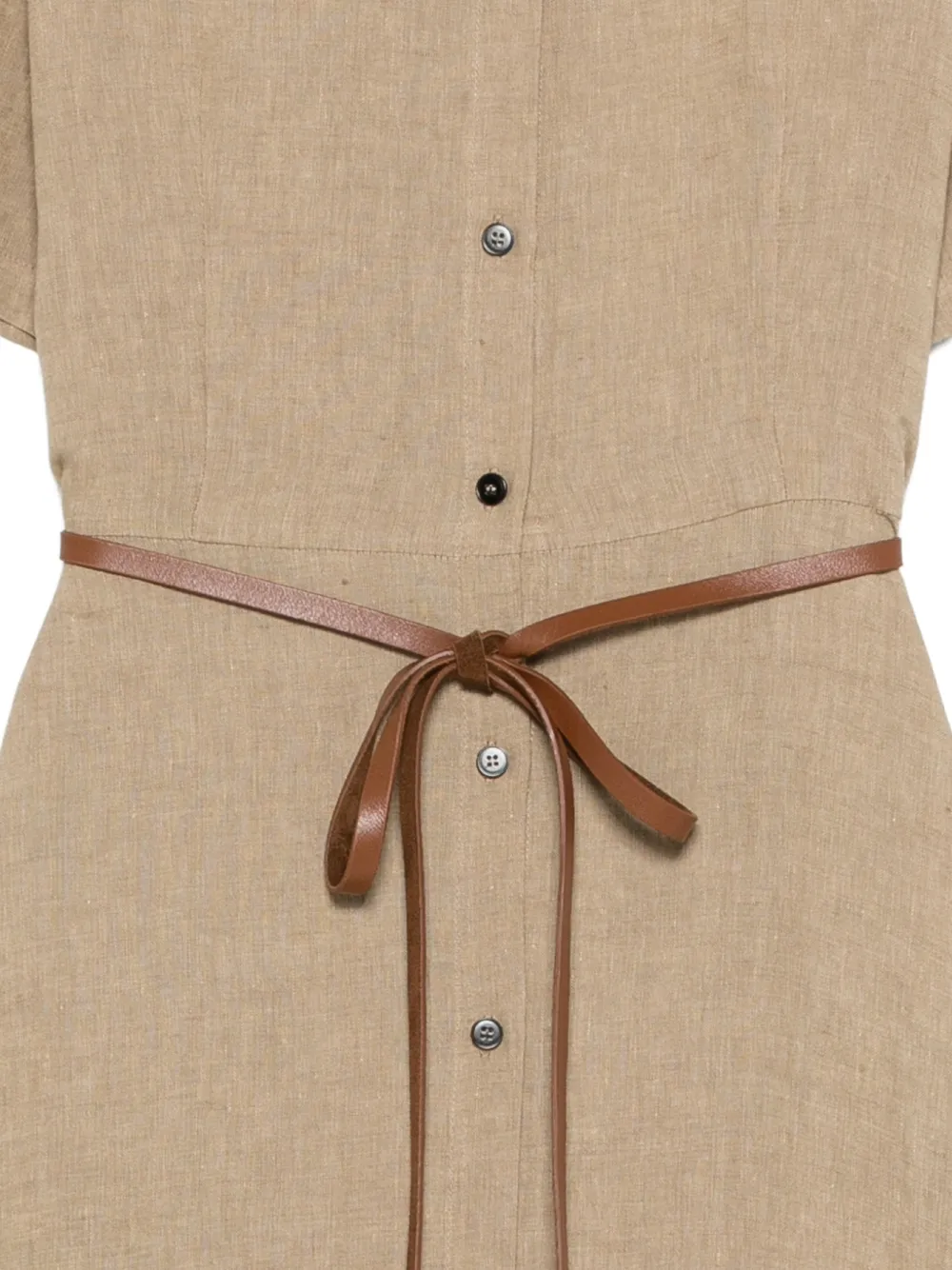  Antonelli Belted Midi Dress - Neutrals 