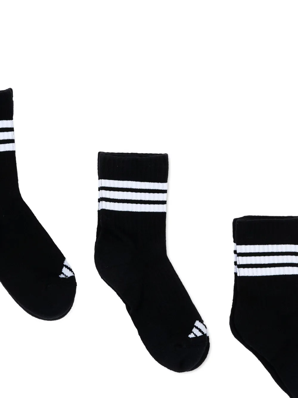 adidas Kids Drie gestreepte sokken Zwart