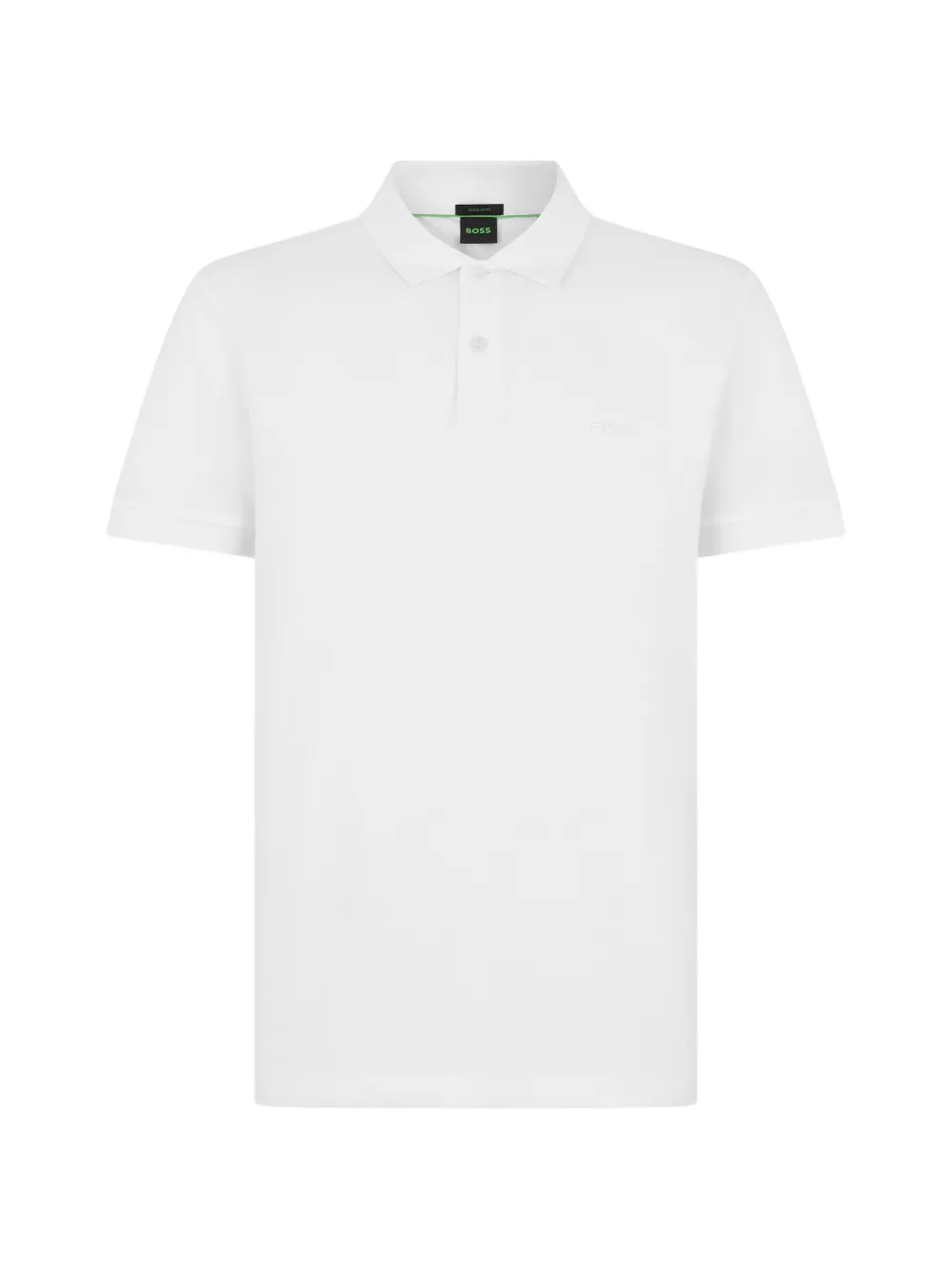 BOSS logo-embroidered polo shirt - Bianco