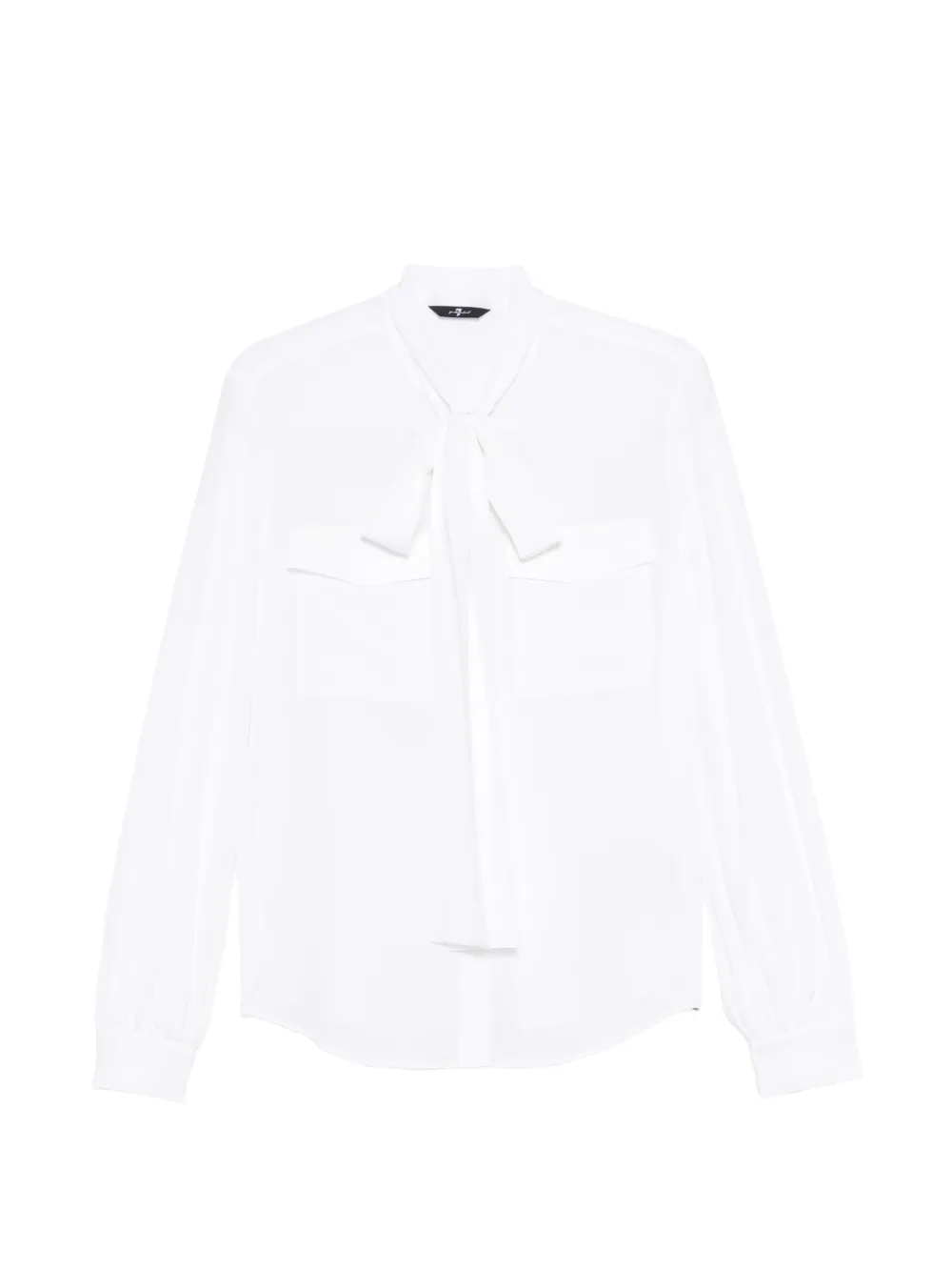 7 For All Mankind Tie-neck Blouse In White